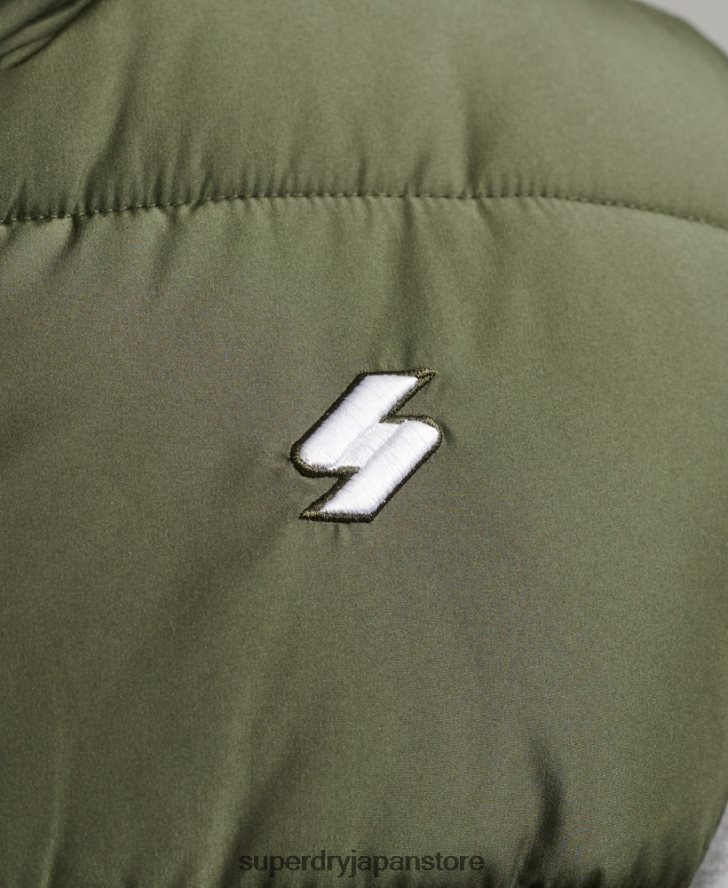 フードなしスポーツパファージレ 男性 Superdry 衣類 カーキ 2J62PZ990