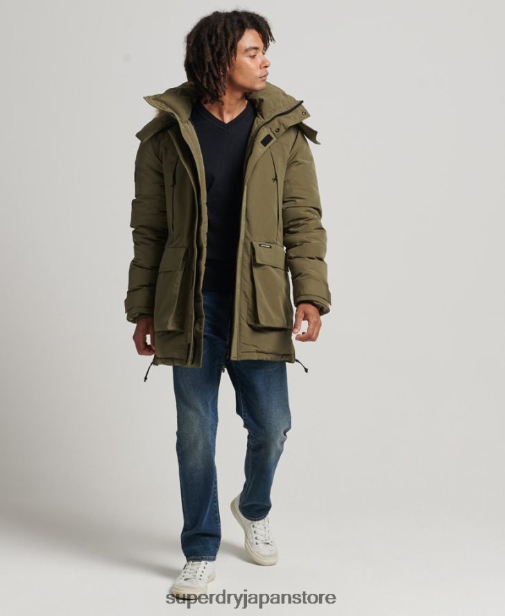フェイクファーフード付きエベレストパーカージャケット 男性 Superdry 衣類 カーキ 2J62PZ999