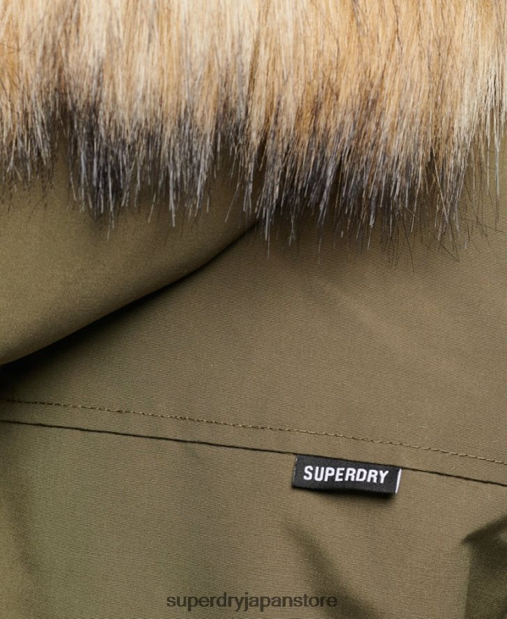 フェイクファーフード付きエベレストパーカージャケット 男性 Superdry 衣類 カーキ 2J62PZ999