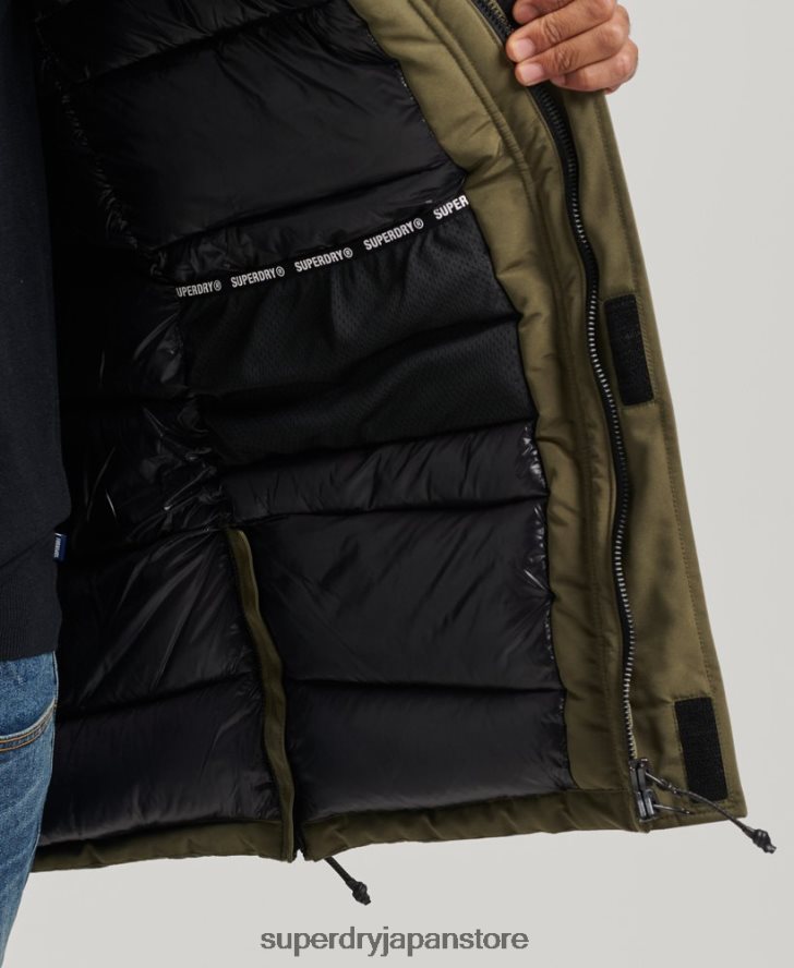 フェイクファーフード付きエベレストパーカージャケット 男性 Superdry 衣類 カーキ 2J62PZ999