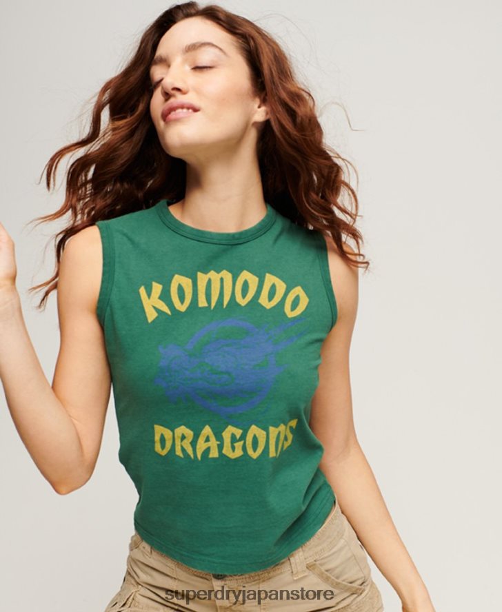 クラシックなドラゴンベストトップ 女性 Superdry x Komodo 衣類 緑 2J62PZ2097