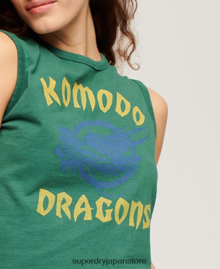 クラシックなドラゴンベストトップ 女性 Superdry x Komodo 衣類 緑 2J62PZ2097