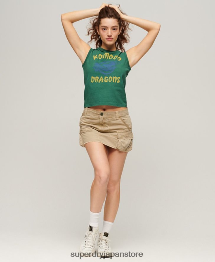 クラシックなドラゴンベストトップ 女性 Superdry x Komodo 衣類 緑 2J62PZ2097