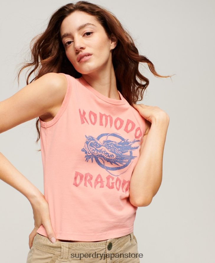 クラシックなドラゴンベストトップ 女性 Superdry x Komodo 衣類 コーラル 2J62PZ2116