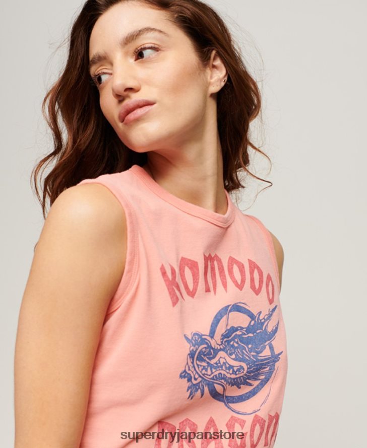 クラシックなドラゴンベストトップ 女性 Superdry x Komodo 衣類 コーラル 2J62PZ2116