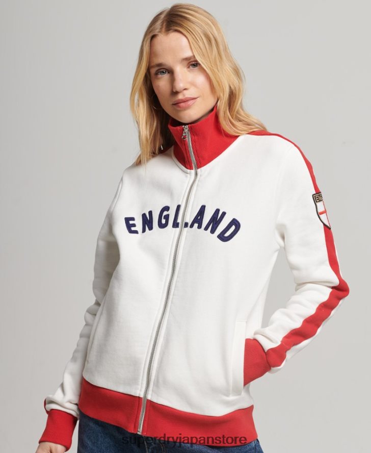サッカー イングランド トラック トップ 女性 Superdry x Ringspun 衣類 白 2J62PZ3302
