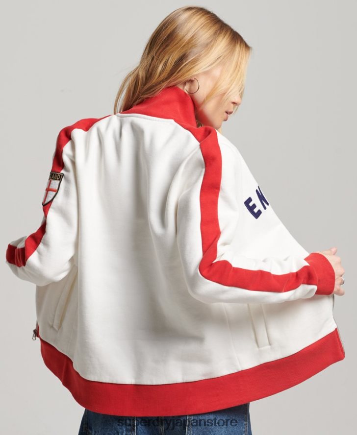 サッカー イングランド トラック トップ 女性 Superdry x Ringspun 衣類 白 2J62PZ3302