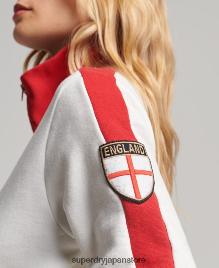 サッカー イングランド トラック トップ 女性 Superdry x Ringspun 衣類 白 2J62PZ3302