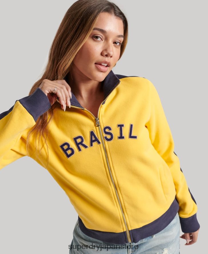 サッカーブラジルトラックトップ 女性 Superdry x Ringspun 衣類 黄色 2J62PZ3304