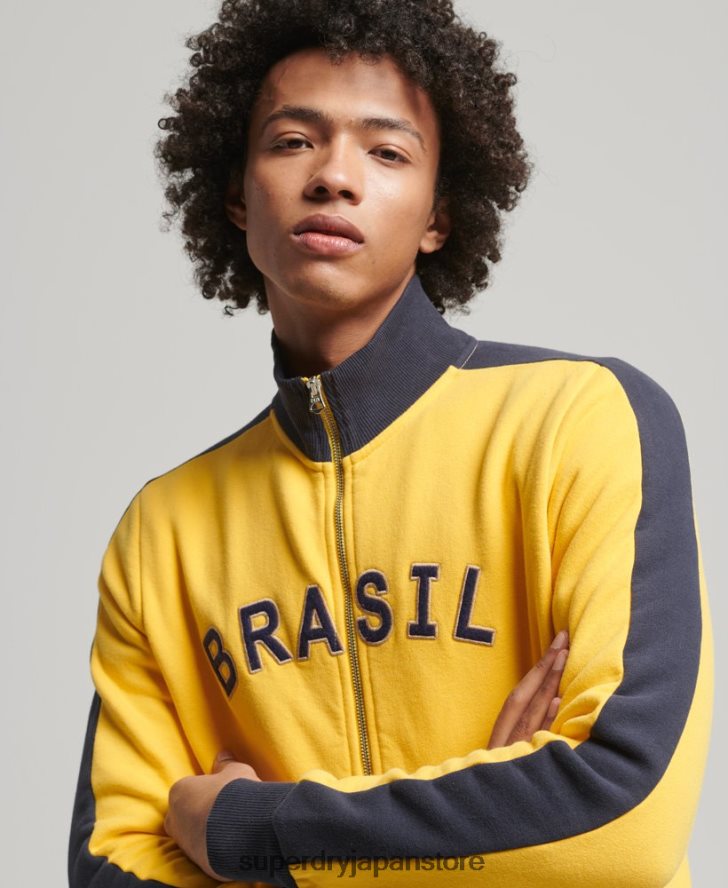 サッカーブラジルトラックトップ 男性 Superdry x Ringspun 衣類 黄色 2J62PZ507