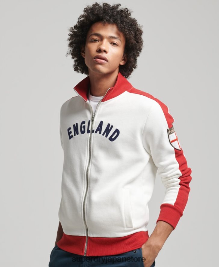 サッカー イングランド トラック トップ 男性 Superdry x Ringspun 衣類 白 2J62PZ695