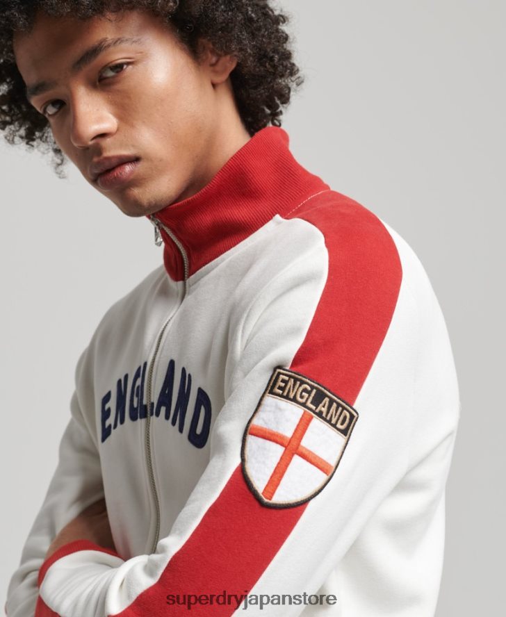 サッカー イングランド トラック トップ 男性 Superdry x Ringspun 衣類 白 2J62PZ695
