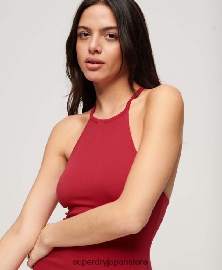 Tバックジャージーミディド​​レス 女性 Superdry 衣類 赤 2J62PZ2365