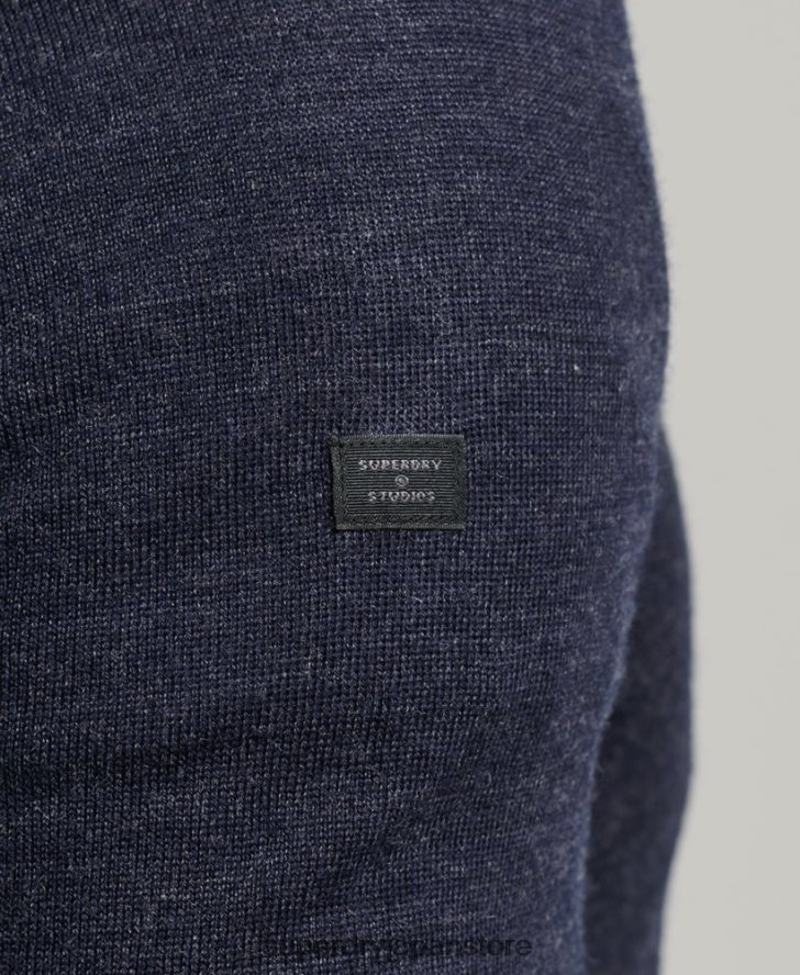 メリノ Vネックセーター 男性 Superdry 衣類 海軍 2J62PZ1246