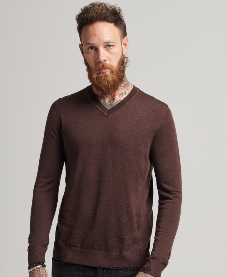 メリノ Vネックセーター 男性 Superdry 衣類 紫 2J62PZ1269