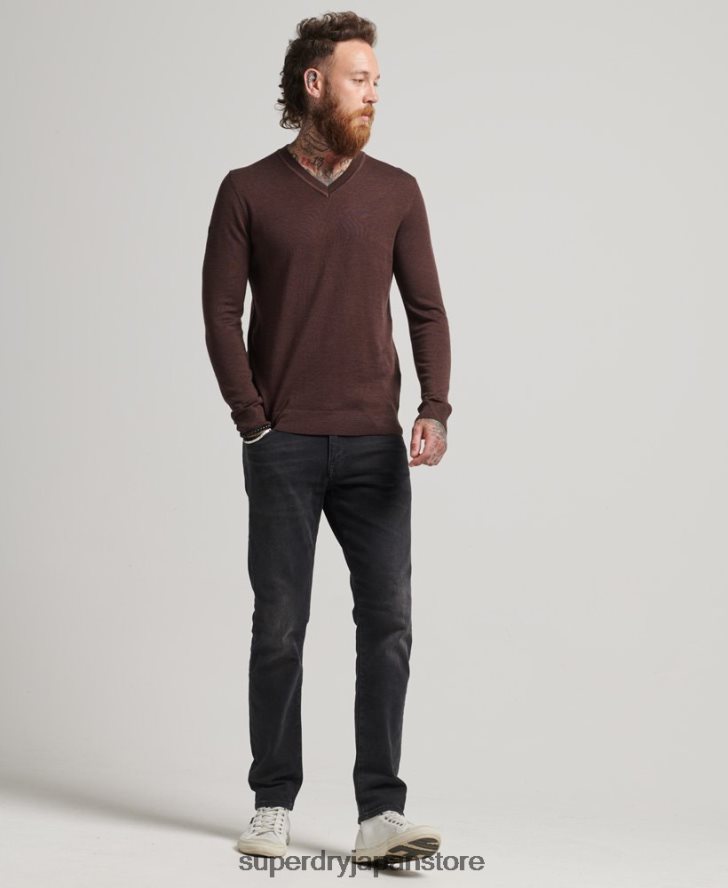 メリノ Vネックセーター 男性 Superdry 衣類 紫 2J62PZ1269