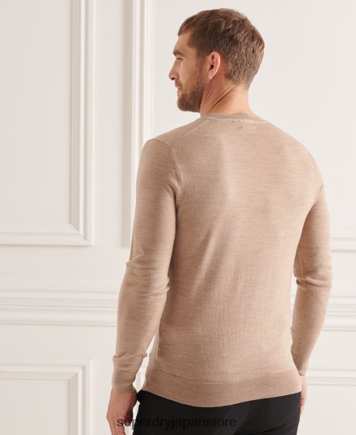 メリノ Vネックセーター 男性 Superdry 衣類 茶色 2J62PZ1320
