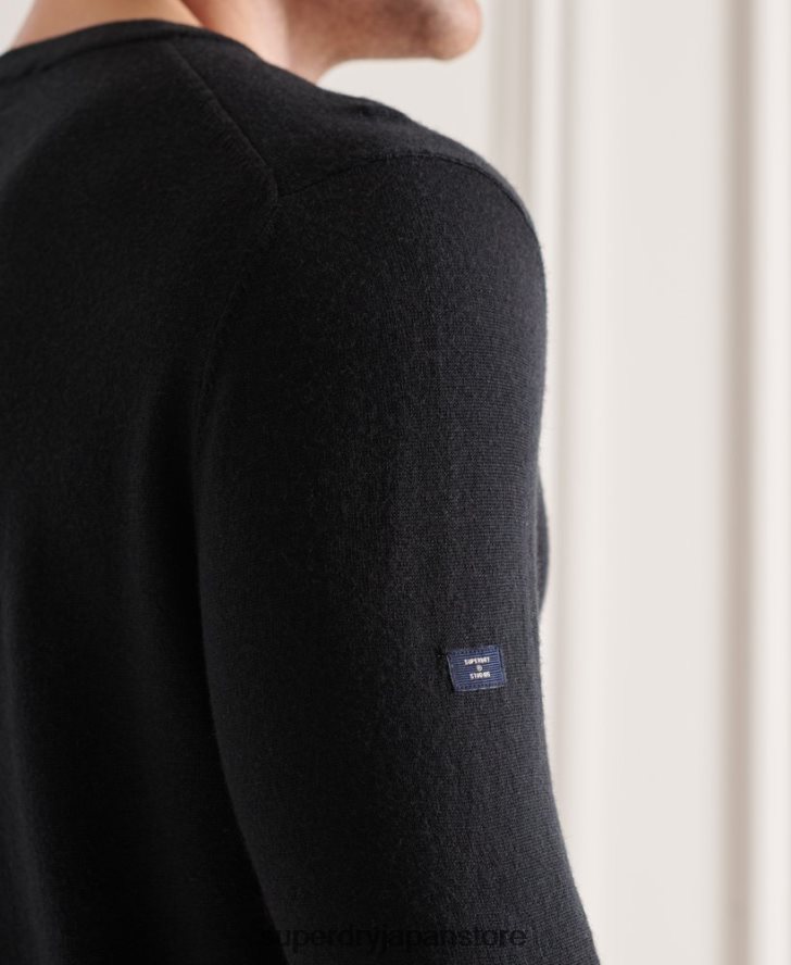 メリノ Vネックセーター 男性 Superdry 衣類 黒 2J62PZ1330