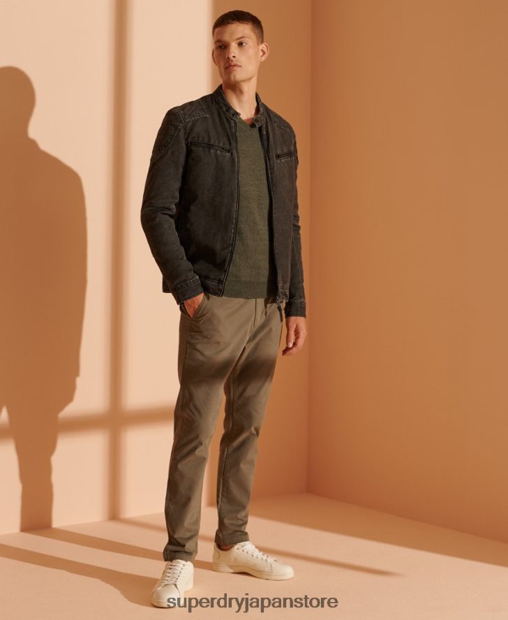 オレンジレーベル Vネックセーター 男性 Superdry 衣類 緑 2J62PZ1352