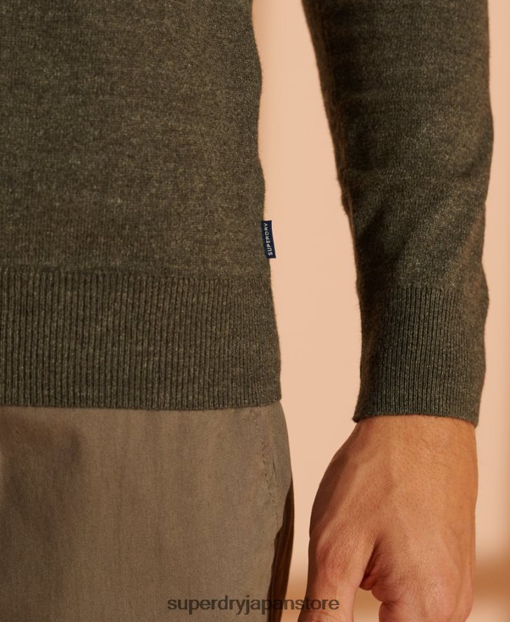 オレンジレーベル Vネックセーター 男性 Superdry 衣類 緑 2J62PZ1352