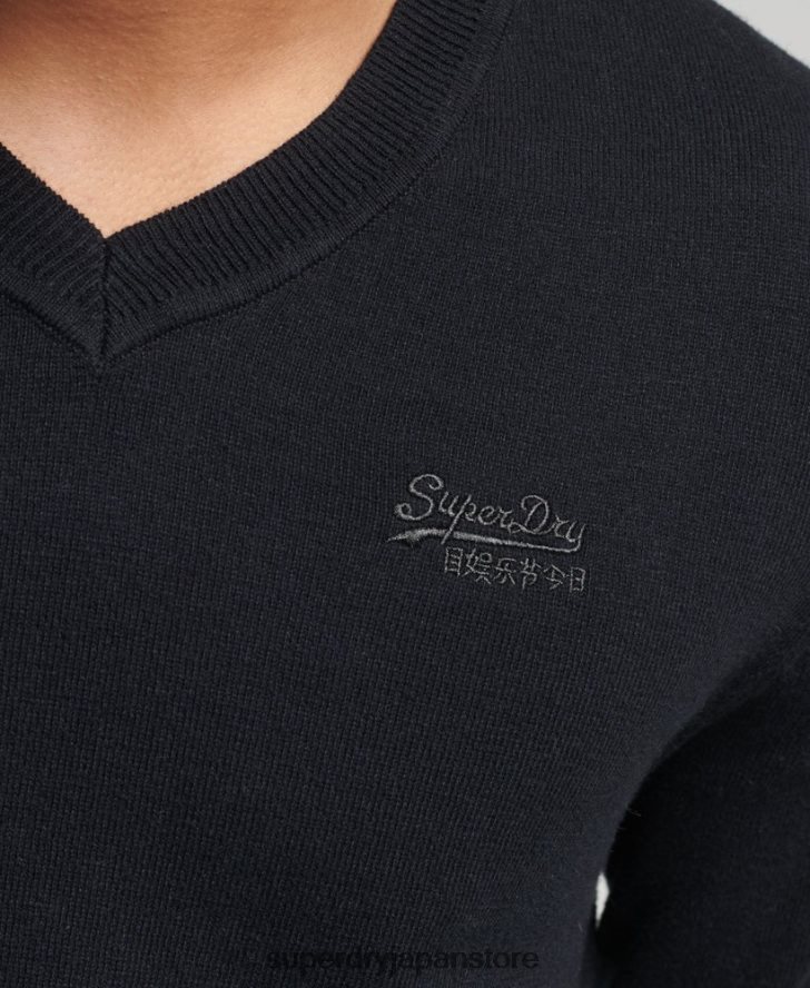 オレンジレーベル Vネックセーター 男性 Superdry 衣類 黒 2J62PZ1353