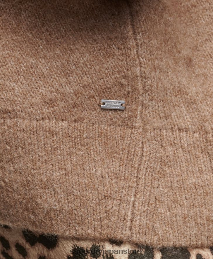 オーバーサイズVネックカーディガン 女性 Superdry 衣類 ベージュ 2J62PZ3951