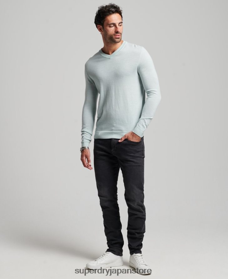 メリノ Vネックセーター 男性 Superdry 衣類 緑 2J62PZ5267
