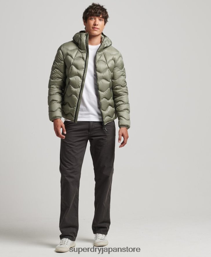 XPD ダウンキルティングジャケット 男性 Superdry 衣類 カーキ 2J62PZ4468