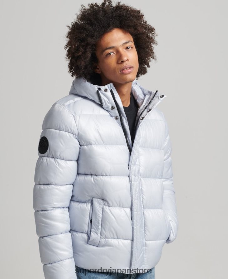 XPD スポーツ リュクス パファー ジャケット 男性 Superdry 衣類 ライトブルー 2J62PZ4579