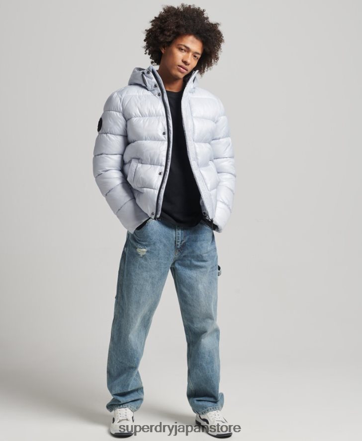 XPD スポーツ リュクス パファー ジャケット 男性 Superdry 衣類 ライトブルー 2J62PZ4579