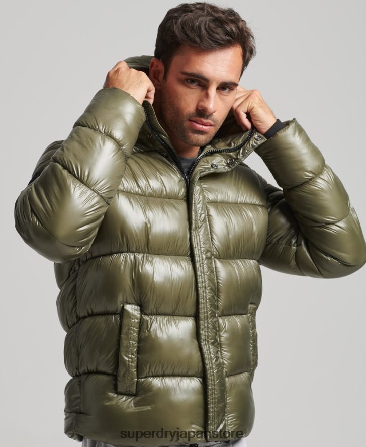 XPD スポーツ リュクス パファー ジャケット 男性 Superdry 衣類 緑 2J62PZ4648