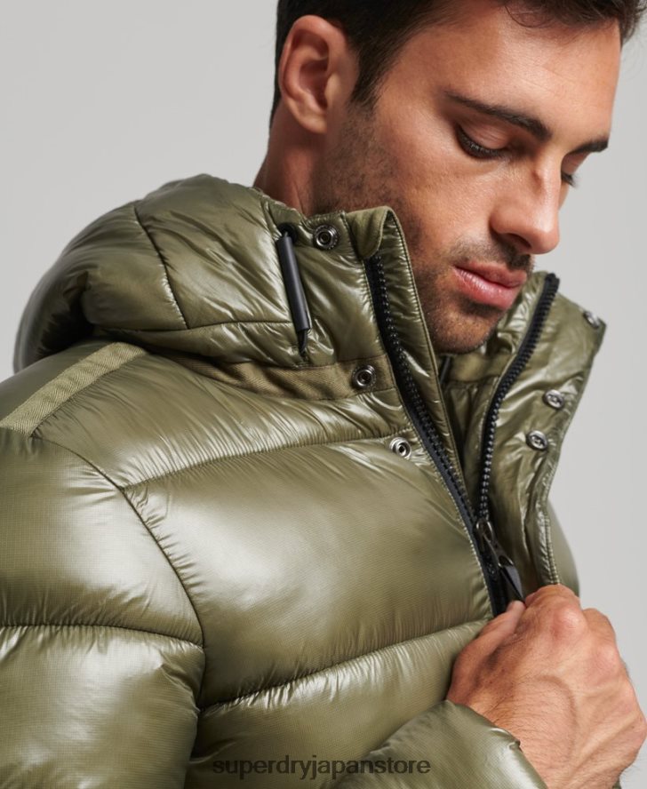 XPD スポーツ リュクス パファー ジャケット 男性 Superdry 衣類 緑 2J62PZ4648