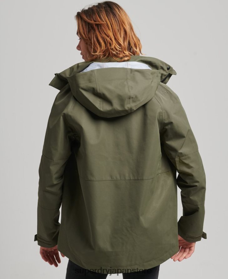 XPD 防水シェルジャケット 男性 Superdry 衣類 カーキ 2J62PZ4693