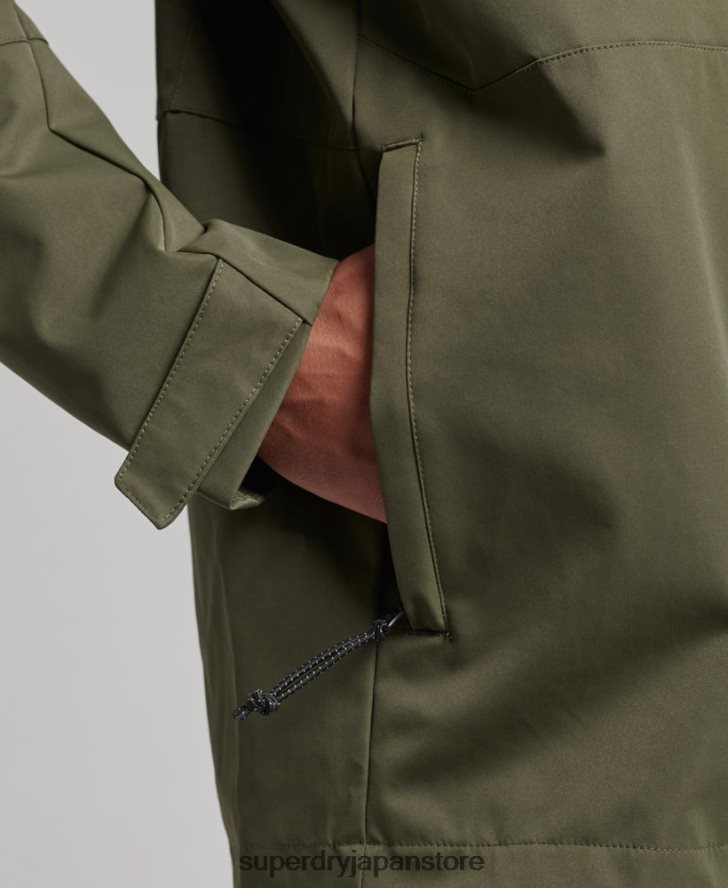 XPD 防水シェルジャケット 男性 Superdry 衣類 カーキ 2J62PZ4693