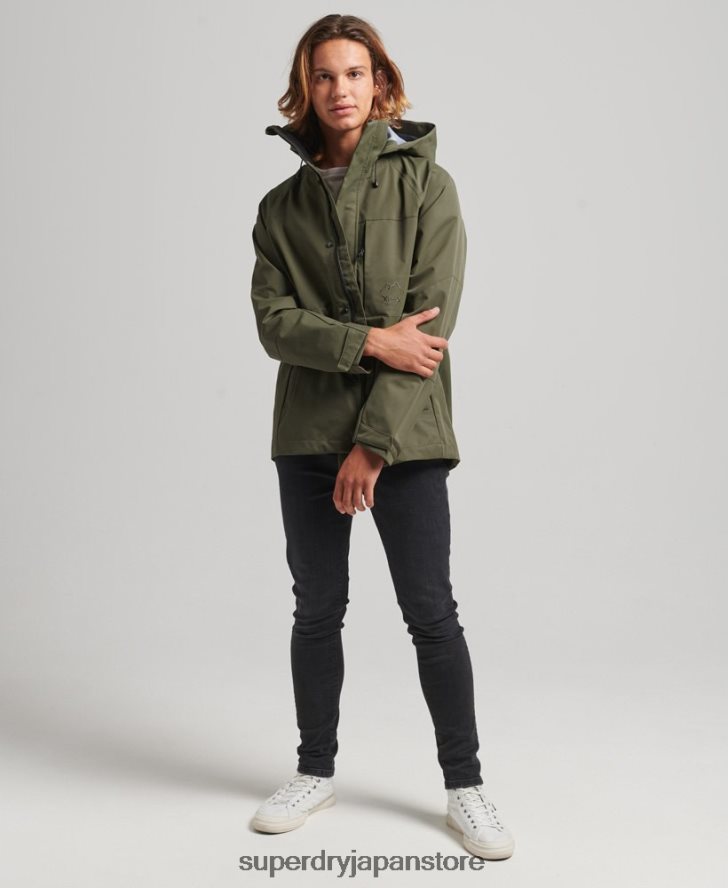 XPD 防水シェルジャケット 男性 Superdry 衣類 カーキ 2J62PZ4693