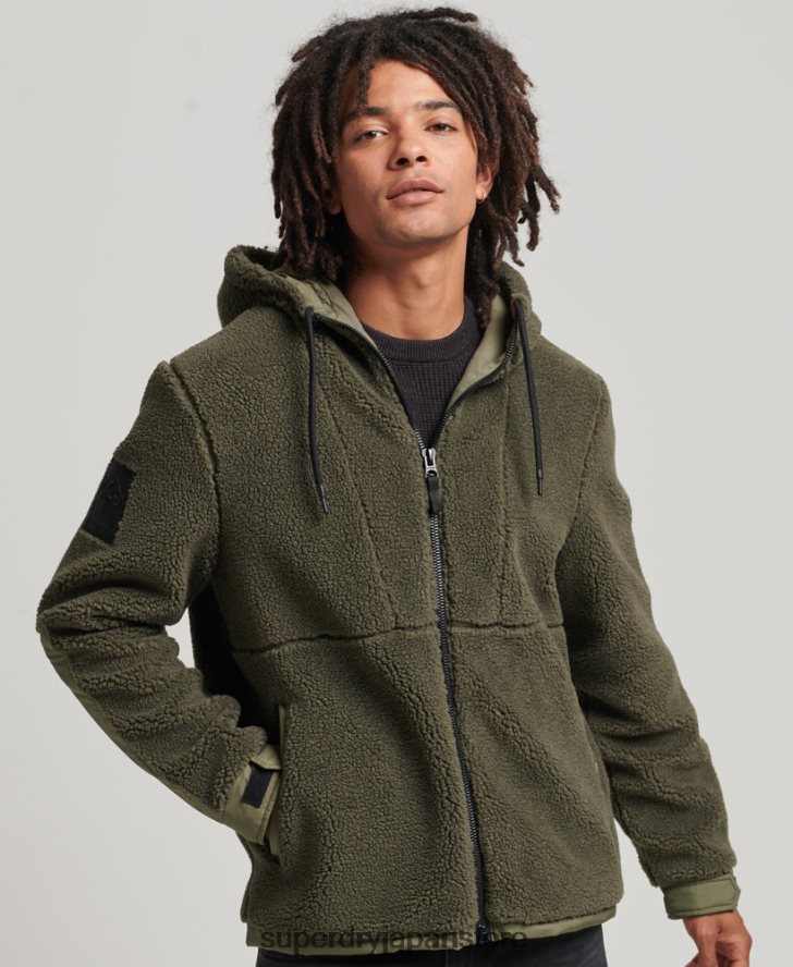 XPD ハイブリッド ボーグ ジャケット 男性 Superdry 衣類 カーキ 2J62PZ5005