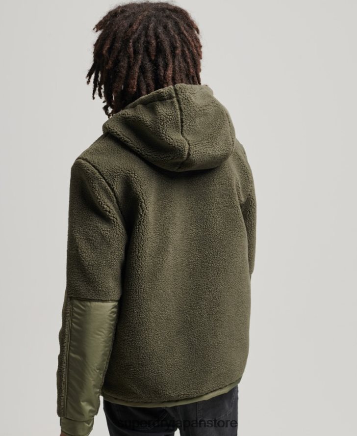 XPD ハイブリッド ボーグ ジャケット 男性 Superdry 衣類 カーキ 2J62PZ5005