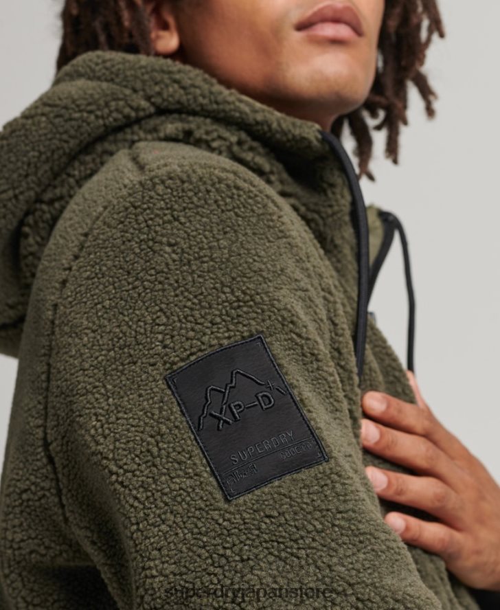 XPD ハイブリッド ボーグ ジャケット 男性 Superdry 衣類 カーキ 2J62PZ5005