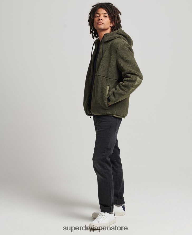 XPD ハイブリッド ボーグ ジャケット 男性 Superdry 衣類 カーキ 2J62PZ5005