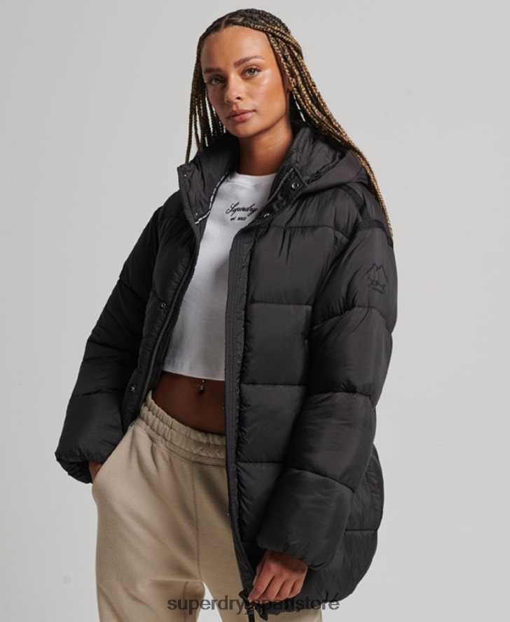 XPD コクーン パッド入りパーカー ジャケット 女性 Superdry 衣類 黒 2J62PZ5435