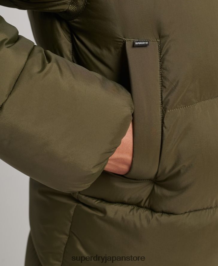 XPD コクーン パッド入りパーカー ジャケット 女性 Superdry 衣類 緑 2J62PZ5455