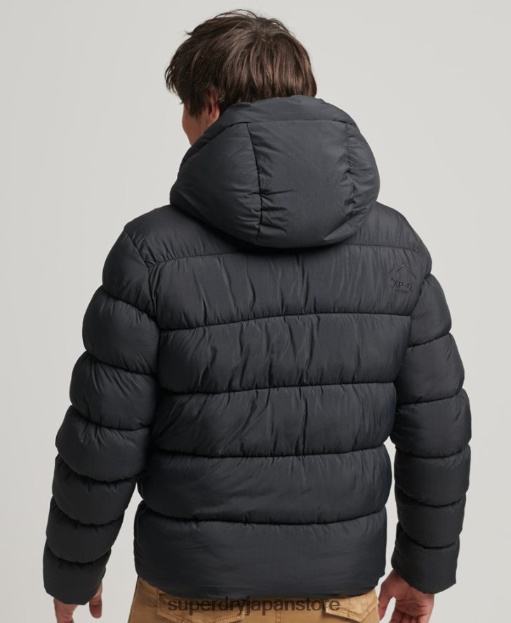 フード付き XPD スポーツ パファー ジャケット 男性 Superdry 衣類 黒 2J62PZ978