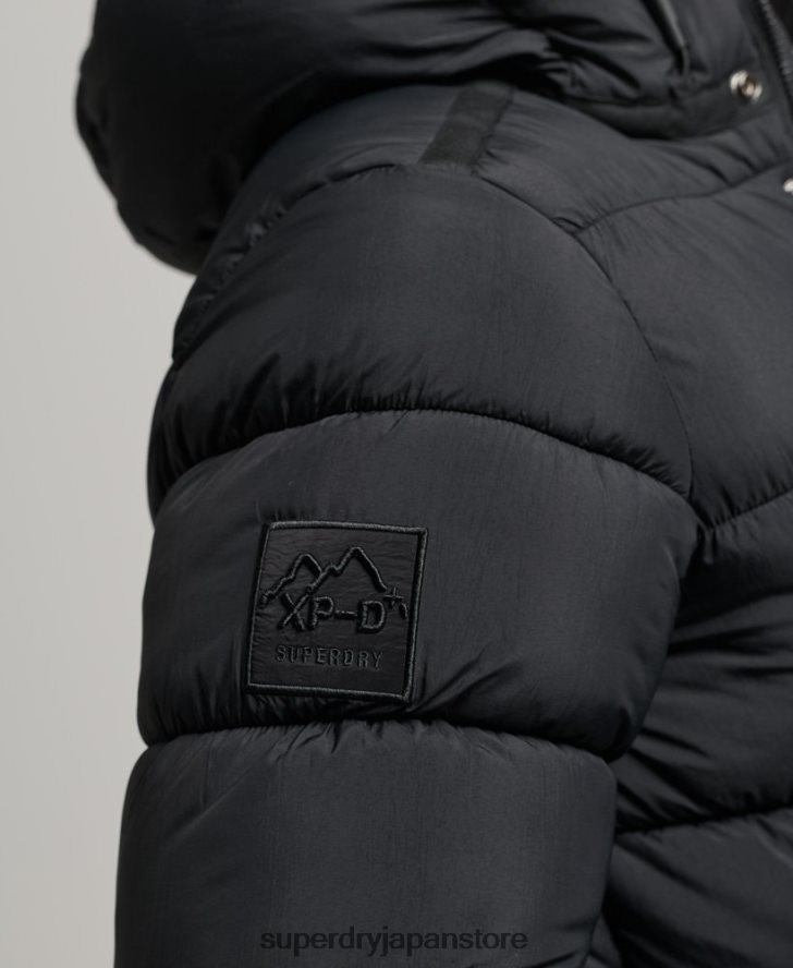 フード付き XPD スポーツ パファー ジャケット 男性 Superdry 衣類 黒 2J62PZ978