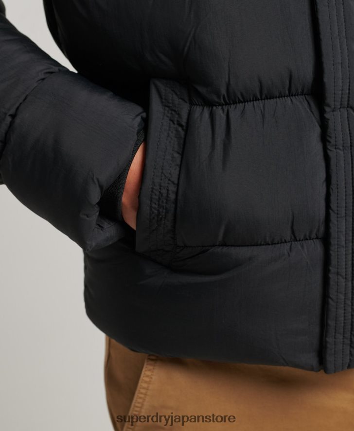 フード付き XPD スポーツ パファー ジャケット 男性 Superdry 衣類 黒 2J62PZ978