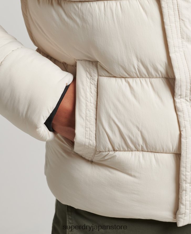フード付き XPD スポーツ パファー ジャケット 男性 Superdry 衣類 クリーム 2J62PZ980