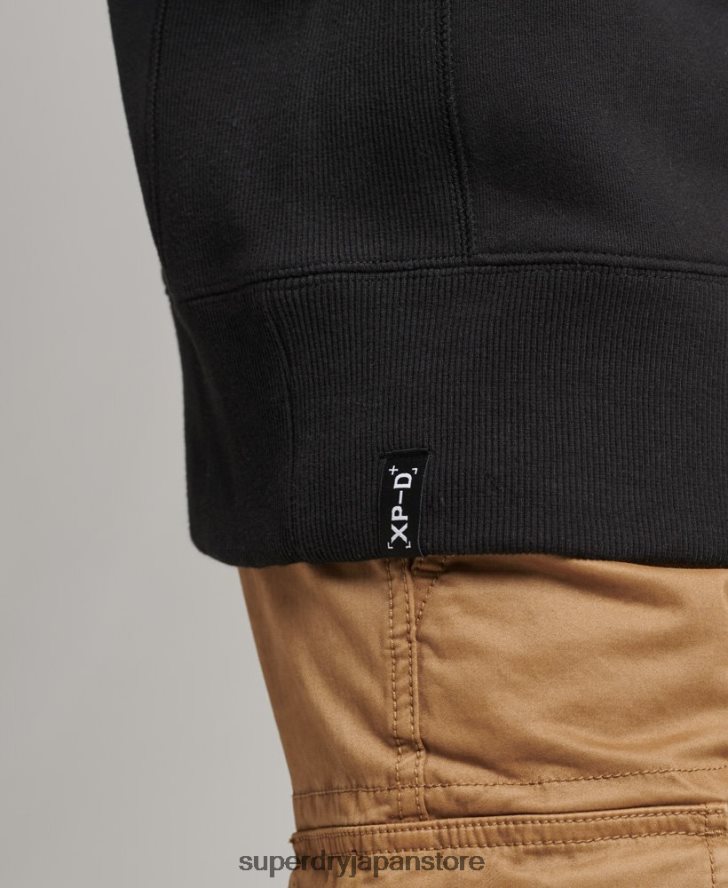 XP-D ハイブリッドファブリックミックスクルースウェットシャツ 男性 Superdry 衣類 黒 2J62PZ794