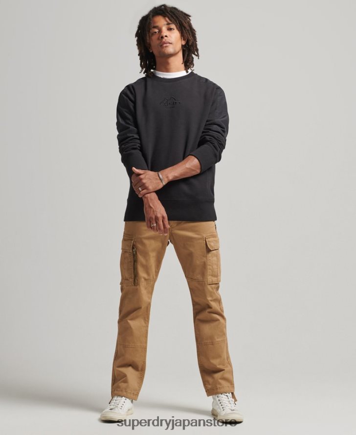 XP-D ハイブリッドファブリックミックスクルースウェットシャツ 男性 Superdry 衣類 黒 2J62PZ794