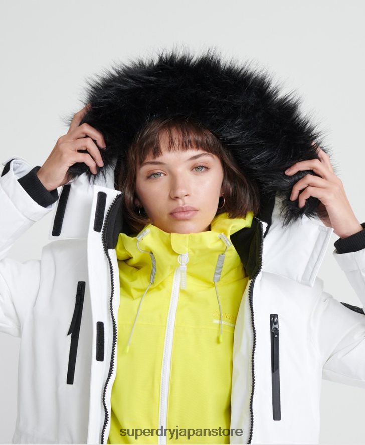 aiko everest ダウンパーカージャケット 女性 Superdry 衣類 クリーム 2J62PZ5705