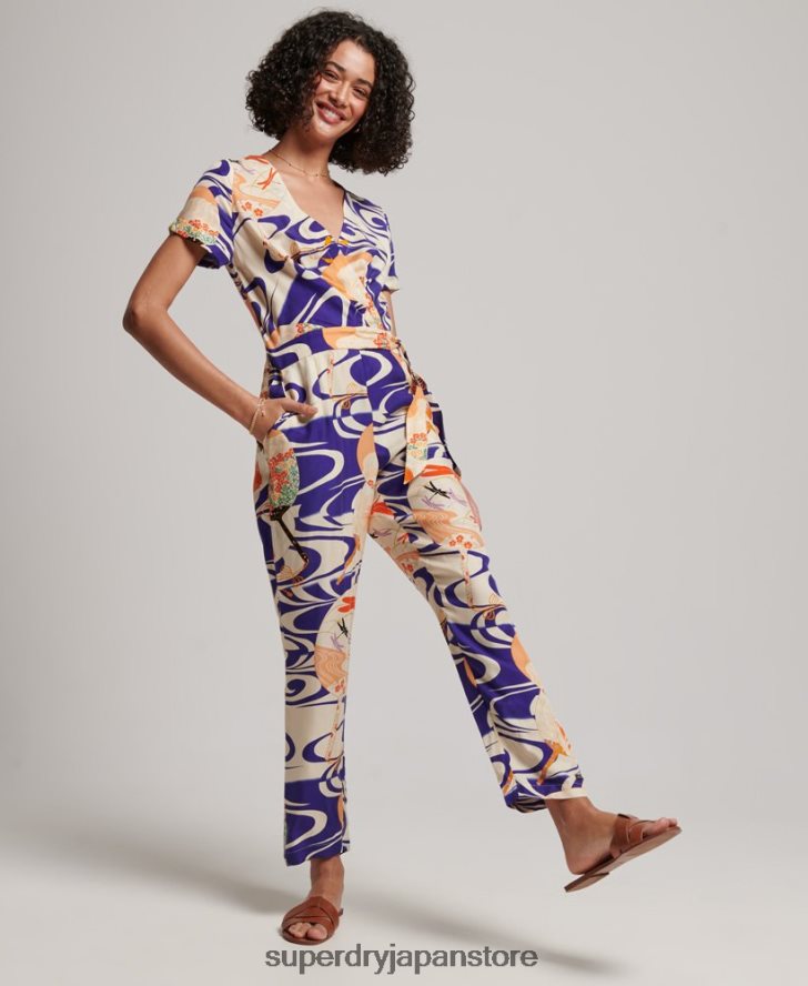 ヴィンテージ織りジャンプスーツ 女性 Superdry 衣類 青 2J62PZ2169
