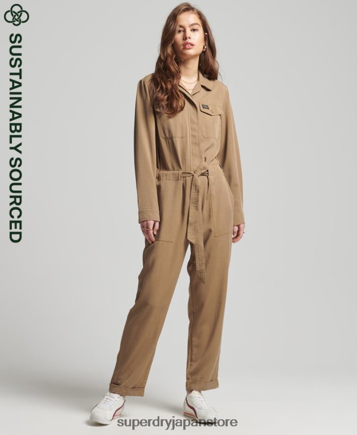 ヴィンテージテンセル織りボイラースーツ 女性 Superdry 衣類 茶色 2J62PZ2295